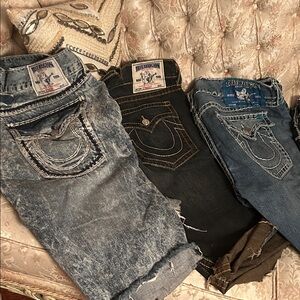 True Religion Denim Pack - Light Acid Wash, Black, Medium Indigo